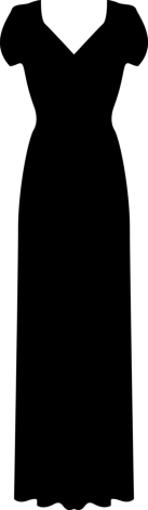 Long Dress With Short Sleeves Outline Svg Vector, Free Vectors File